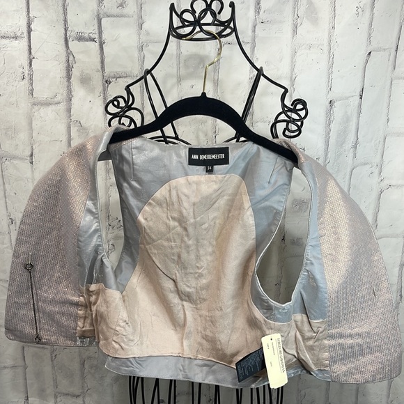 Ann Demeulemeester Waistcoat Vest Silver Shimmer Spring Ring Clasp Chain Closure - Picture 8 of 10